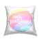 Stupell Industries Hello Sunshine Phrase Round Pink Rainbow Throw Pillow 18" x 18"